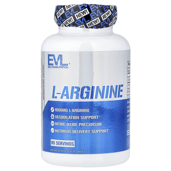 EVLution Nutrition, L-Arginine, 1 g, 90 Tablets