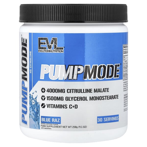 EVLution Nutrition, PumpMode®, Blue Raz, 9.1 oz (258 g)