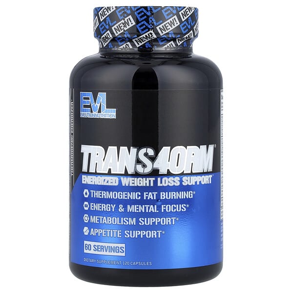 EVLution Nutrition, Trans4orm®, Energized Weight Loss Support, 120 Capsules