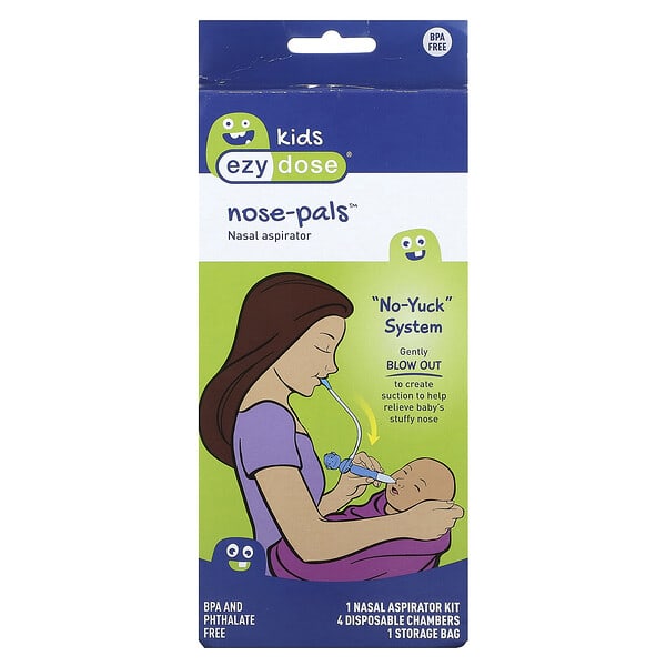 Ezy Dose, Kids, Nose-Pals, Nasal Aspirator, 6 Piece Kit 3 Ezy Dose, Kids, Nose-Pals, Nasal Aspirator, 6 Piece Kit