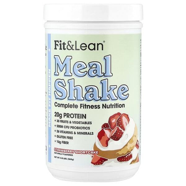Fit & Lean, Meal Shake, Complete Fitness Nutrition, Strawberry Shortcake, 0.8 lbs (365 g)