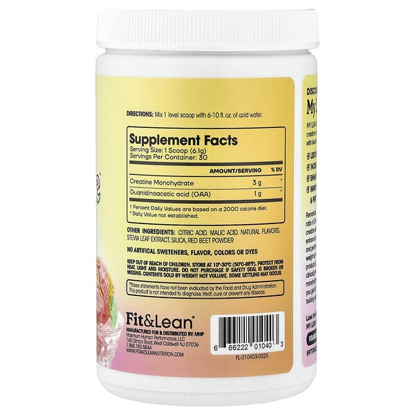Alternative view of Fit & Lean, My Lean Creatine™, Rainbow Sherbert, 6.46 oz (183 g)