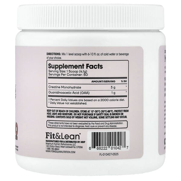 Alternative view of Fit & Lean, My Lean Creatine™, Unflavored, 7.2 oz (205 g)