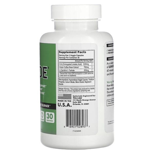 Alternative view of fitcode, LeanCode , 90 Veggie Capsules