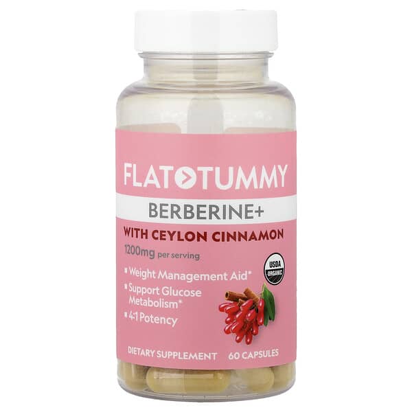 Flat Tummy, Berberine+ With Ceylon Cinnamon, 60 Capsules