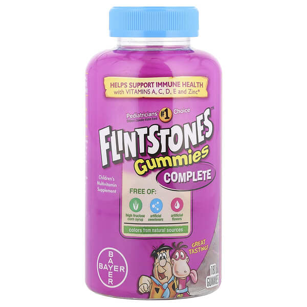 Flintstones, Complete Children's Multivitamin with Vitamin A, C, D, E and Zinc, 180 Gummies