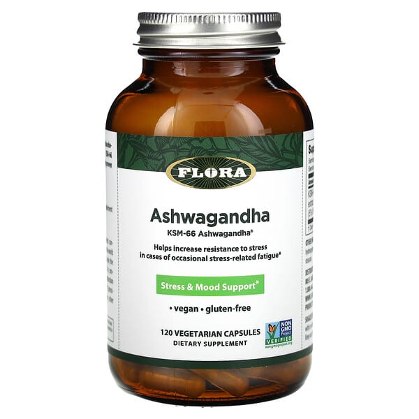 Flora, Ashwagandha, 120 Vegetarian Capsules (300 mg per Capsule)