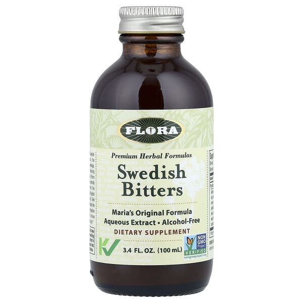 Flora, Swedish Bitters, Alcohol-Free, 3.4 fl oz (100 ml)