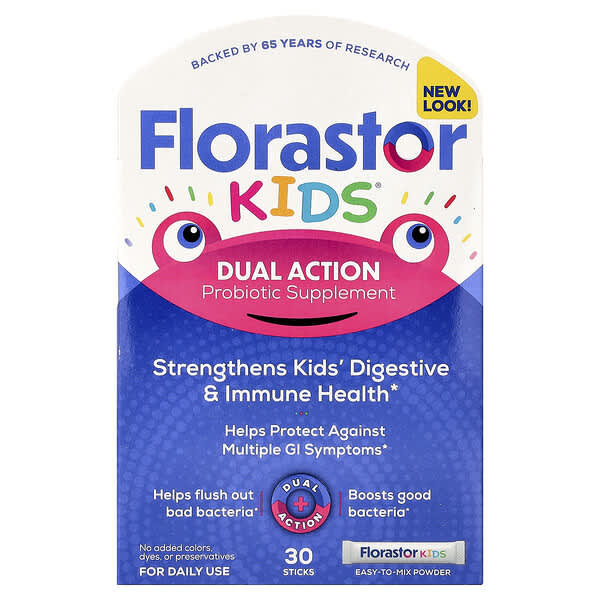 Florastor, Kids® Probiotic Supplement Powder, 30 Sticks