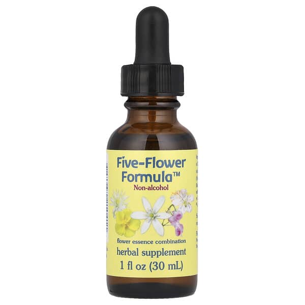 Flower Essence Services, Five-Flower Formula™, Flower Essence Combination, Non-Alcohol, 1 fl oz (30 ml)