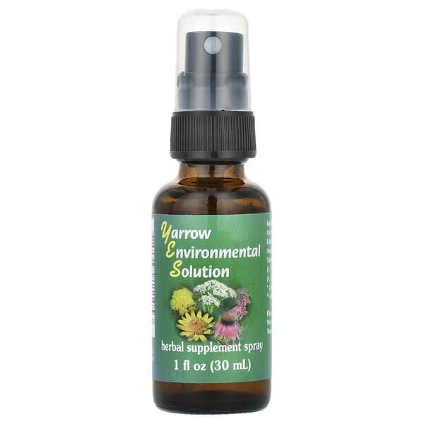 Flower Essence Services, Yarrow Environmental Solution Spray, 1 fl oz (30 ml)