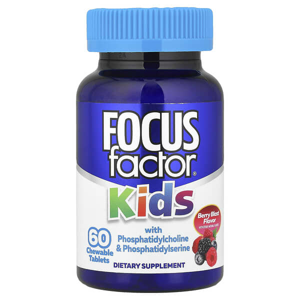 Focus Factor, Kids With Phosphatidylcholine & Phosphatidylserine, Berry Blast, 60 Chewable Tablets