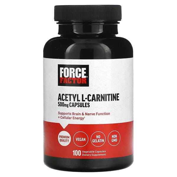 Force Factor, Acetyl L-Carnitine, 500 mg, 100 Vegetable Capsules 3 Force Factor, Acetyl L-Carnitine, 500 mg, 100 Vegetable Capsules