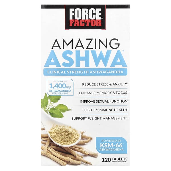 Force Factor, Amazing Ashwa®, 120 Tablets 2 Force Factor, Amazing Ashwa®, 120 Tablets