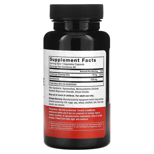 Alternative view of Force Factor, Benfotiamine, 250 mg, 90 Vegetable Capsules