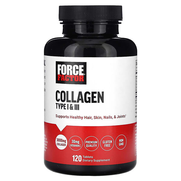 Force Factor, Collagen Type I & III, 120 Tablets