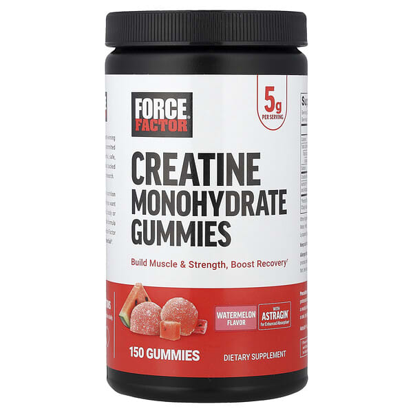 Force Factor, Creatine Monohydrate Gummies, Watermelon, 150 Gummies
