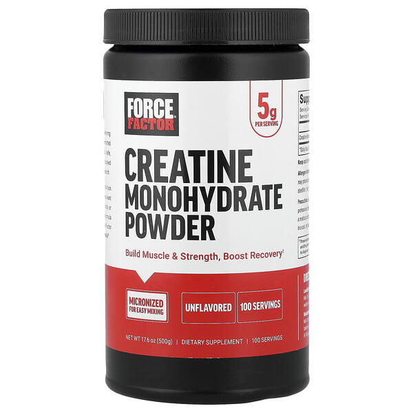 Force Factor, Creatine Monohydrate Powder, Unflavored, 17.6 oz (500 g) 2 Force Factor, Creatine Monohydrate Powder, Unflavored, 17.6 oz (500 g)