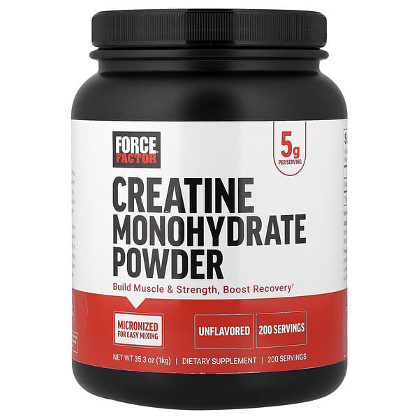 Force Factor, Creatine Monohydrate Powder, Unflavored, 35.3 oz (1 kg)