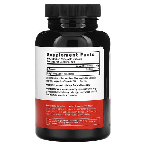 Alternative view of Force Factor, D-Mannose, 500 mg, 120 Vegetable Capsules