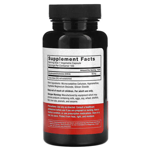 Alternative view of Force Factor, DHEA, 50 mg, 100 Vegetable Capsules