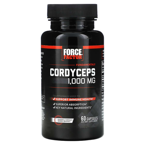 Force Factor, Fundamentals, Cordyceps, 60 Capsules
