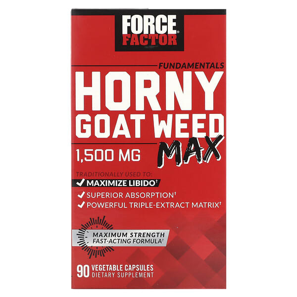 Force Factor, Fundamentals, Horny Goat Weed Max, 90 Vegetable Capsules