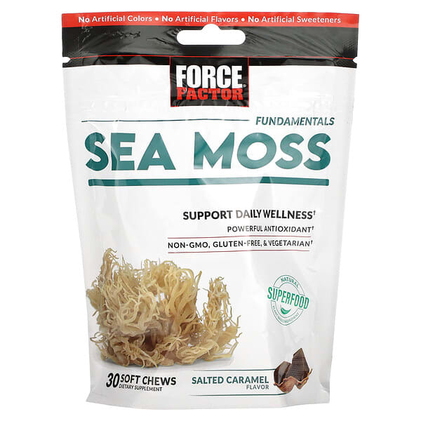 Force Factor, Fundamentals, Sea Moss, Salted Caramel, 30 Soft Chews (250 mg per Chew)