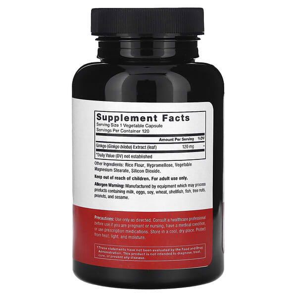 Alternative view of Force Factor, Ginkgo Biloba, 120 mg, 120 Vegetable Capsules