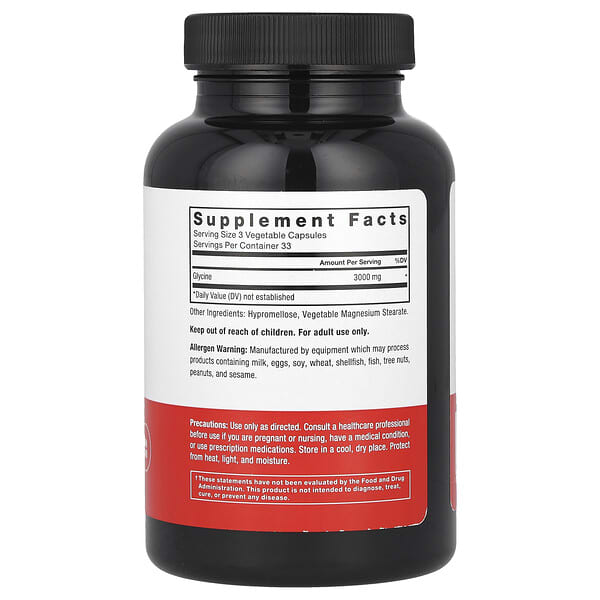 Alternative view of Force Factor, Glycine, 100 Vegetable Capsules (1,000 mg per Capsule)