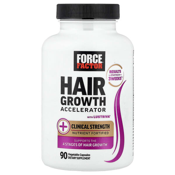 Force Factor, Hair Growth Accelerator With Lustriva®, 90 Vegetable Capsules