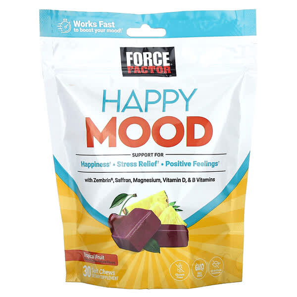 Force Factor, Happy Mood, Tropical Fruit, 30 Soft Chews