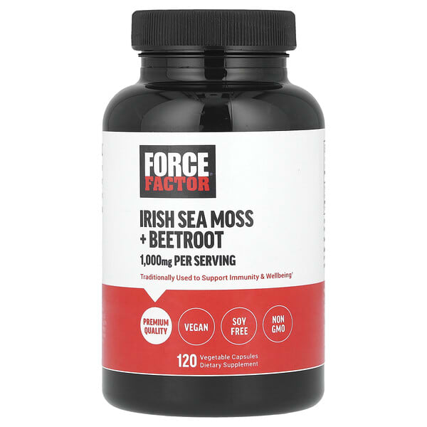 Force Factor, Irish Sea Moss + Beetroot, 120 Vegetable Capsules 4 Force Factor, Irish Sea Moss + Beetroot, 120 Vegetable Capsules
