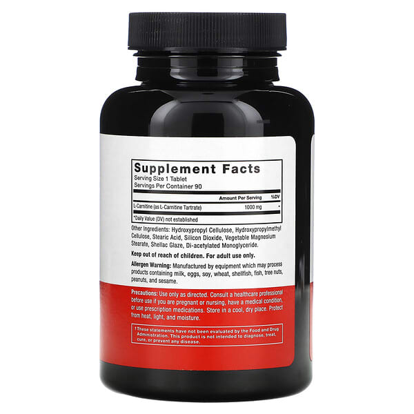 Alternative view of Force Factor, L-Carnitine, 1,000 mg, 90 Tablets