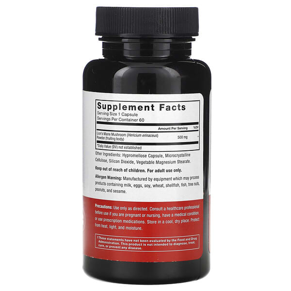 Alternative view of Force Factor, Lion's Mane, 500 mg , 60 Vegetable Capsules