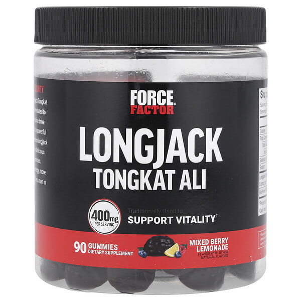 Force Factor, Longjack Tongkat Ali Gummies, Mixed Berry Lemonade, 90 Gummies