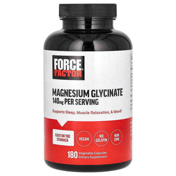 Force Factor, Magnesium Glycinate, 180 Vegetable Capsules (70 mg per Capsule)