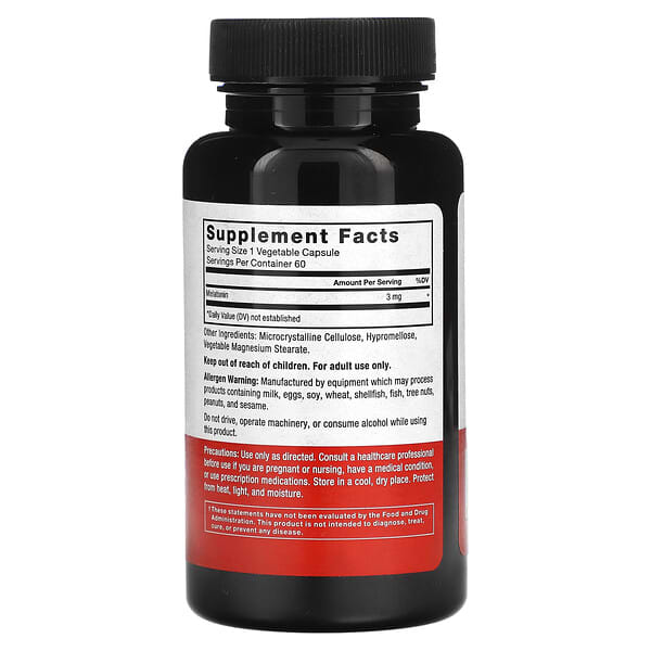 Alternative view of Force Factor, Melatonin , 3 mg, 60 Vegetable Capsules