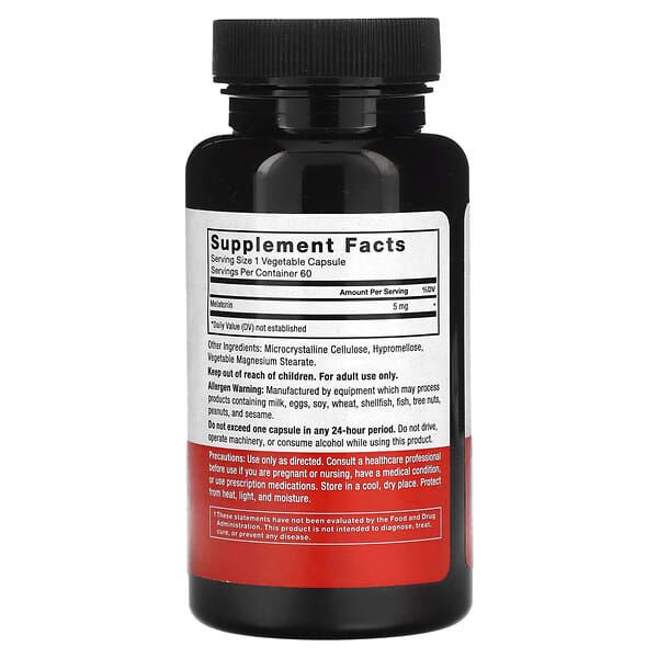 Alternative view of Force Factor, Melatonin, 5 mg, 60 Vegetable Capsules