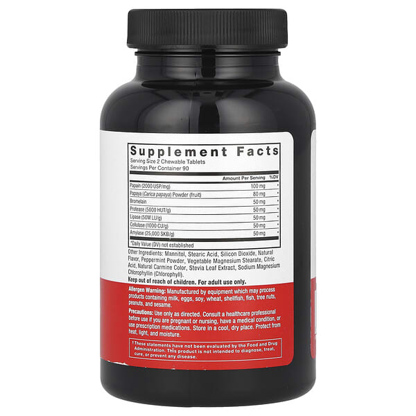 Alternative view of Force Factor, Papaya Enzymes, Tropical Fruit, 180 Chewable Tablets