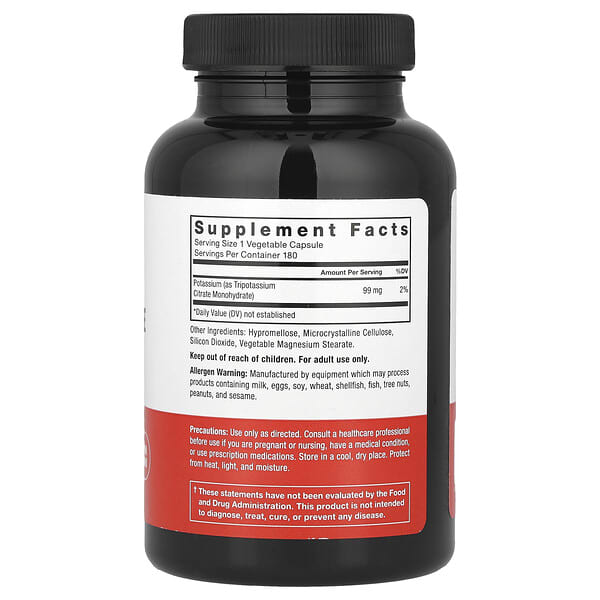 Force Factor, Potassium Citrate, 99 mg, 180 Vegetable Capsules 2 Force Factor, Potassium Citrate, 99 mg, 180 Vegetable Capsules - Ảnh 2