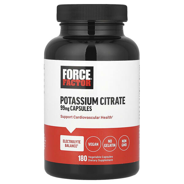 Force Factor, Potassium Citrate, 99 mg, 180 Vegetable Capsules 3 Force Factor, Potassium Citrate, 99 mg, 180 Vegetable Capsules