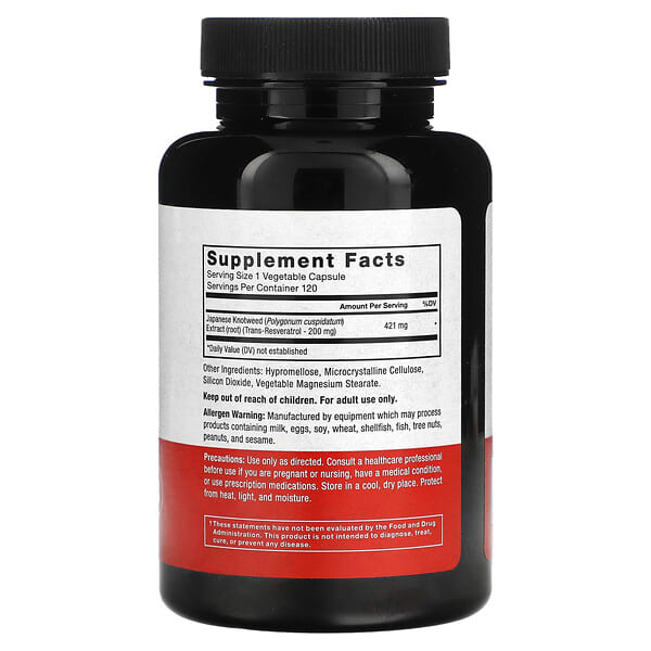 Alternative view of Force Factor, Resveratrol, 200 mg, 120 Vegetable Capsules