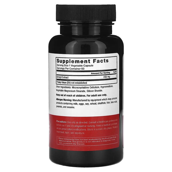 Alternative view of Force Factor, Shilajit, 250 mg, 60 Vegetable Capsules