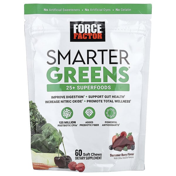 Force Factor, Smarter Greens®, Summer Berry, 60 Soft Chews