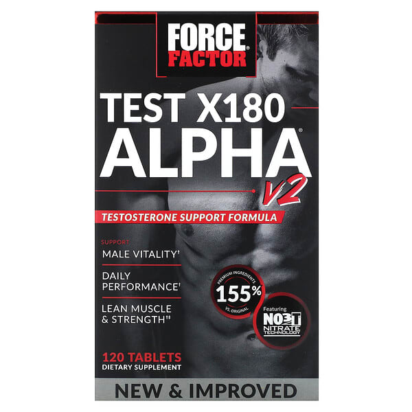 Force Factor, Test X180 Alpha® V2, 120 Tablets