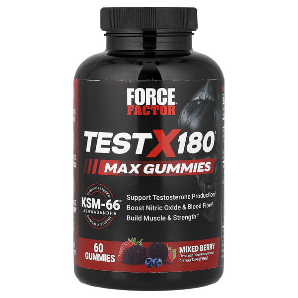 Force Factor, Test X180® Max Gummies, Mixed Berry, 60 Gummies