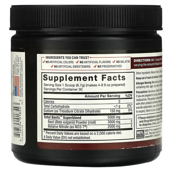 Alternative view of Force Factor, Total Beets™, Original Drink Powder, Black Cherry, 7.1 oz (201 g)