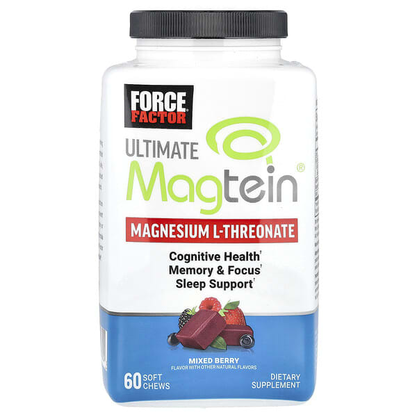 Force Factor, Ultimate Magtein®, Magnesium L-Threonate, Mixed Berry, 60 Soft Chews 3 Force Factor, Ultimate Magtein®, Magnesium L-Threonate, Mixed Berry, 60 Soft Chews