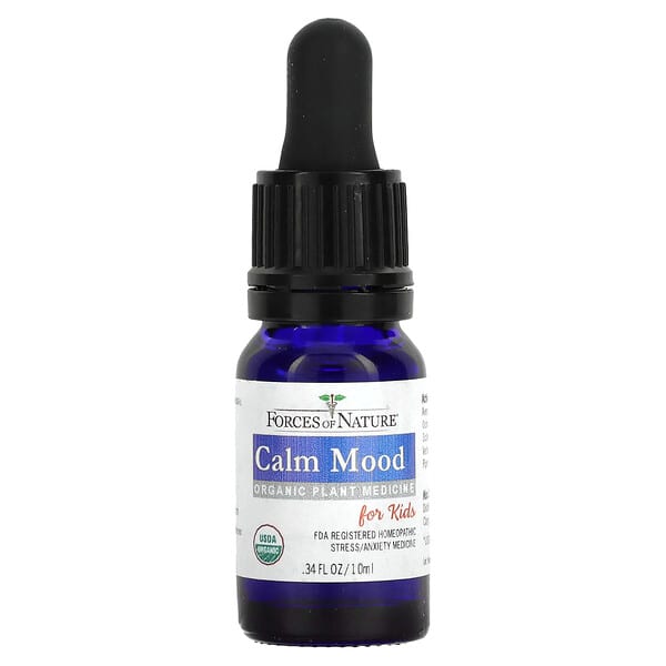 Forces of Nature, Calm Mood, Organic Plant Medicine, For Kids Ages 3-12, Fruit Flavor, 0.34 fl oz (10 ml)